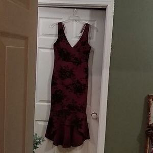 Burgundy and black maxi dress